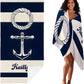 JML Personalized Beach Towel with Name, Custom Anchor Beach Towel, Customized Microfiber Pool Towel, Quick Dry & Absorbent Swim Towel for Adult,Mother's Day, Birthday, Summer Holiday,Vacation