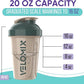 '-2 Pack- 20 oz Protein Shaker Bottles for Protein Mixes, 2x Wire Whisk, Leak Proof Shaker Cups for Protein Shakes and Pre Workout, Protein Shaker Bottle Pack, Protein Mixer Cup(Blue&Beige)