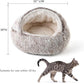 CATISM Plush Hooded Cat Bed, Calming Nest, Self-Warming Cave, Cozy Pod for Indoor Cats or Small Dogs, Removable Washable Cove With Non-Slip Bottom