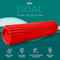 Oceanfoam Tidal Roller - Red - Muscle Massage Foam Roller for Back Pain & Stretching - Firm and Ergonomic Wide Wave Textured - Yoga, Athletics, & Wellness - Full Size, 20" x 5"