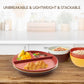 greenandlife 9 Inch 4PCS Unbreakable Portion Control Plates, Divided Plates for Kids Adults, Dishwasher & Microwave Safe Compartment Plate, Lightweight Reusable Wheat Straw Plate, BPA Free