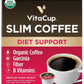 VitaCup Slim Organic Coffee Pods, Diet Support with Ginseng, Garcinia, B Vitamins, Bold Medium Dark Roast, Single Serve Pod, Compatible with Keurig K-Cup Brewers,64 Ct