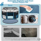 PETSFIT Portable Dog Playpen,36" Dog Play Pen Indoors with Removable Waterproof Mat & Zippered Roof | RV, Camping, Travel Dog Pen | Whelping & Cat Observation Space(36" L x 36" W x 21" H)