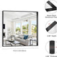Black Bathroom Mirror, 42x42 Inch Rectangular Framed Mirror, Large Wall Mounted Bathroom Vanity Mirror Over Sink for Bedroom,Restroom, Living Room, Hangs Vertically or Horizontally