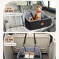 Dog Car Seat for Large Medium Dogs, Pet Car Seat Under 55 lbs or 2 Puppies, Removable Washable Pets Travel Booster Bed for Automotive Backseat with Comfy Thick Cushion, 2 Safety Leashes(Black/Gray)