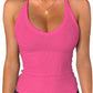 iGENJUN Workout Tops for Women Racerback Basic Tank Summer 2025 Camisole V Neck Slim Fit Ribbed Sleeveless