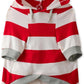 Rocky – The Orginal Lightweight Hooded TEE 100% Organic Cotton Dog Hoodie Pet Coat Sweater for Small, Medium, Large Dogs, Red Bold Stripe, Medium