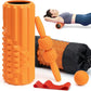 5 in 1 Foam Roller Set, High Density Fitness Exercise Foam Roller for Deep Tissue Muscle Massage, Massage Roller, Massage Ball, Resistance Band, for Whole Body(Orange)