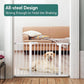 Babelio Metal Baby Gate, 29-48“ Auto Close Easy Install Pet Gate, Extra Wide Walk Thru Child Safety Gate, Pressure Mounted Dog Gate for Doorways & Stairs, with Y Spindle Rods, White