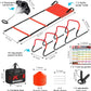 Soccer Training Equipment, Agility Speed Training Set with 20ft Speed Ladder, 12 Cones, 4 Adjustable Hurdles, Jump Rope, Parachute | Ideal for Basketball, Football Practise, for Kids, Youth, Adults