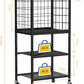 Dumbbell Rack for Home Weight Rack for Home Gym Yoga Mat Storage Rack Black Workout Equipment Storage Organizer with Hooks Yoga Mat Holder with Wheels for Yoga Block, Dumbbell, Resistance Band