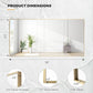 20x36 Inch Brass Bathroom Mirror for Wall, Aluminum Frame Rectangle Rectangular Vanity Mirror, Modern Large for Bedroom, Living Room, Horizontal or Vertical