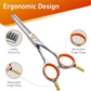 Fenice Peak 5'' Small Thinning Scissors Lightweight Dog and Cat Grooming Scissors with Safety Round Tip JP440C Stainless Steel Sharp Blades for Body Facial Nose Ear and Paw Hair Easy Use