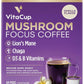 VitaCup Focus Mushroom Coffee Pods, Vanilla Flavored Coffee with Chaga, Lion’s Mane, Vitamins, Medium Dark Roast Arabica Beans, Recyclable Single Serve Pods Compatible with Keurig K-Cup Brewers, 64 Ct