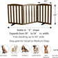 ZJSF Foldable Freestanding Indoor Dog Gate for House Wood Long Pet Gates Dog Fence for Stairs Puppy Gates for Hallways, Puppy Gate,Support Feet Included, Brown, 24 "Height-3 Panels