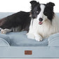 Bedsure Orthopedic Dog Beds Large Sized Dog - Washable Large Dog Cat Bed Waterproof, Comfort Dogs Couch Sofa with Washable Removable Cover, Pet Bed with Nonskid Bottom, Light Blue, 35"
