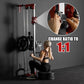 ER KANG Wall Mount Cable Station, Cable Crossover Machine with 18 Positions Dual Pulley System for Home Gym Fitness Equipment
