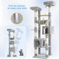 Hey-brother Tall Cat Tree Tower, Heavy Duty Scratching Posts with Large Platforms, Cozy Condos, Big Hammock, Toy Balls, Multi-Level Furniture for Indoor Adult Cats, 80.7 Inches, Light Gray MPJ039W