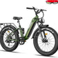 FREESKY Electric Bike for Adults,105mile Long Range Ebike, 2000W Motor 37MPH Fast Step-Thru E Bike 25Ah Samsung Cells Battery Full Suspension Electric Dirt Bicycle 26'' Fat Tire for Commuter Mountains