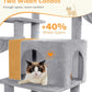 Cat Tree Large Cat Tower Tree 68" Multi-Level Cat Tower for Indoor Cats with Sisal Scratching Posts, Widen Cat Perche, Square Hammock, 2 Widen Condos, Scratching Posts, Light Grey