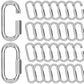 M4-30 Pack 1.61“ Quick Links Chain Connectors, 5/32″ Galvanized Chain Locking Carabiners Hooks, 330LBS Heavy Duty Thread Quick Link Clips, Twist Oval Keychain D Shape for Swing, Camping