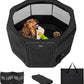 PETSFIT Portable Dog Playpen,36" Dog Play Pen Indoors with Removable Waterproof Mat & Zippered Roof | RV, Camping, Travel Dog Pen | Whelping & Cat Observation Space(36" L x 36" W x 21" H)