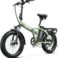 1000W Folding Electric Bike, 48V 20AH Large Removable Battery E Bike, 30+MPH, 80 Miles Max Range, 20" Fat Tire Electric Bike for Adults, Adult Electric Bicycles for Commute Beach Snow