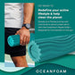 Oceanfoam Ripple Travel Foam Roller (11" x 3.35") Firm Mini Foam Roller for Physical Therapy, Deep Tissue Massage, Back Pain - High Density, Ergonomic Wave Textured - Yoga, Pilates, Exercise (Jade)