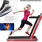 GYMAX Walking Pad, 2.25HP Foldable Treadmill with Smart App & Remote Control, Bluetooth LED Monitor, Small Spaces Compact Running Machine, Folding Portable Under Desk Treadmill for Home Office