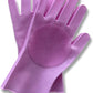 Grooming Gloves for Cats & Dogs - Pet Hair Removal Glove, Silicone Brush for Dog or Cat Washing, Puppy Bath Supplies for Shedding Cleaning Bathing & Massage, Fur Remover Mitt, Shower Shampoo Scrub