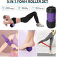 5 in 1 Foam Roller Set, High Density Fitness Exercise Foam Roller for Deep Tissue Muscle Massage, Massage Roller, Massage Ball, Resistance Band, for Whole Body(Purple)
