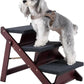 MEWANG Wooden Pet Stairs/Pet Steps - 3-in-1 Foldable Stairs & Ramp for Beds and Cars - Portable Dog/Cat Ladder Up to 220 Pounds - Great for Small and Older Animals(Brown) (24.8" L x 17.2" W x 19.5" H)