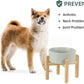 Ceramic Raised Dog Bowl Set, Elevated with Stand, Food and Water Bowl for Medium Breed Dogs, Weighted Dog Dishes, Pet Bowl(7.3'',41OZ, Grey)