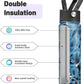 22oz Stainless Steel Bottles with 3 Lids Sport Insulated Water Bottle,Marble Ocean