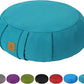 Round Zafu Meditation Cushion, D=15" H=5.5" Zabuton Meditation Pillow, Yoga Bolster/Pillow, Floor seat, Zippered Organic Cotton Cover, Natural Buckwheat, Kneeling Pillow