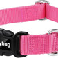 Hyhug Dog Collar with Quick Release Buckle, Nylon Adjustable Sturdy Cute Dog Collars for Large Dogs (Candy Pink, Large)