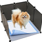 TidyFriend Litter Box Splash Guard, Litter Box Pee Shields for Dogs, Easy to Clean Indoor Dog Fence with Puppy Pee Pad Holder Tray Fits for 24” x 24” Peepads