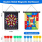 Magnetic Dart Board with 24pcs Darts,Indoor Outdoor Dart Game for Kids and Adults，2in1 Rollup Safe Dart Flights Toys Set for 3-12 Year Old Boys Girls Christmas Birthday Gifts