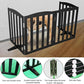 ZJSF Foldable Freestanding Indoor Dog Gate for House Wood Long Pet Gates Dog Fence for Stairs Puppy Gates for Hallways, Puppy Gate,Support Feet Included, Black, 24 "Height-4 Panels