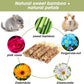 Abizoo Natural Rabbit Chew Toys,10 Sticks Sweet Bamboo Sticks for Rabbits with Petals,Bunny Chew Toys for Guinea Pig,Chinchilla,Hamster Treats Pet Wood Chews Snack Healthy Small Animals Toys for Teeth