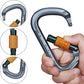 Auto Locking Rock Climbing Carabiner Clips, Heavy Duty Asymmetrical Carabiner Connector Used for Rappelling Rescue Outdoor Climbing, Mountaineer, Hammock, Camping