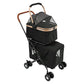 Foldable Pet Stroller for Small & Medium Dogs, Double Dog & Cat Stroller with 3-in-1 Travel System, Detachable Pet Carrier with Wheels for Cats and Dogs up to 77 lbs, Black