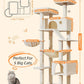Taoqimiao Cat Tree 71-Inch, Cat Tower for Indoor Cats Large Adult, Multi-Level Large Cat Condo, 8 Sisal Scratching Posts, Metal Frame Cozy Hammock, Scratch Board, 2 Top Perches, Beige MS026LM