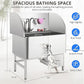 Professional Dog Grooming Tub, 50" Stainless Steel Dog Wash Station with Foldable Ramp, Storage Drawer, Floor Grate & Faucet/Dog Bathtub for Large, Medium & Small Pets - Right Door (50")