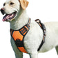 Eagloo Dog Harness for Large Dogs, No Pull Service Vest with Reflective Strips and Control Handle, Adjustable and Comfortable for Walking, No Choke Pet Harness with 2 Metal Rings, Orange, L