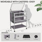 Guinea Pig Cage, Moveable Metal Frame Hamster Cage Anti-Chewing with Aluminium Alloy Edge, Hideouts, Ramps, Seesaws Chewing Toy, Deeper Pull-Out Leakproof Tray for Indoor Outdoor（White）