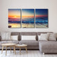 Wieco Art 3 Piece Sea Waves Canvas Prints Modern Seascape Artwork Landscape Pictures Paintings on Stretched Canvas Wall Art for Living Room Home Decorations
