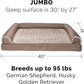 Furhaven Cooling Gel Dog Bed for Large Dogs w/ Removable Bolsters & Washable Cover, For Dogs Up to 95 lbs - Luxe Faux Fur & Performance Linen Sofa - Woodsmoke, Jumbo/XL