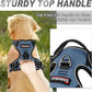 BARKBAY No Pull Dog Harness Front Clip Heavy Duty Reflective Easy Control Handle for Large Dog Walking(Navy,S)