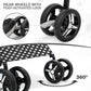 MoNiBloom 4 Wheels Pet Stroller, Easy-Fold Umbrella Shaped Dog Cat Jogger Stroller w/Storage Bag & Visible Mesh for Small/Medium Dogs Cats Black Polka Dots